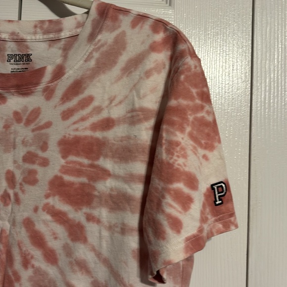 Victoria's Secret PINK short sleeve crop tie dye shirt size small NWOT - Picture 4 of 7